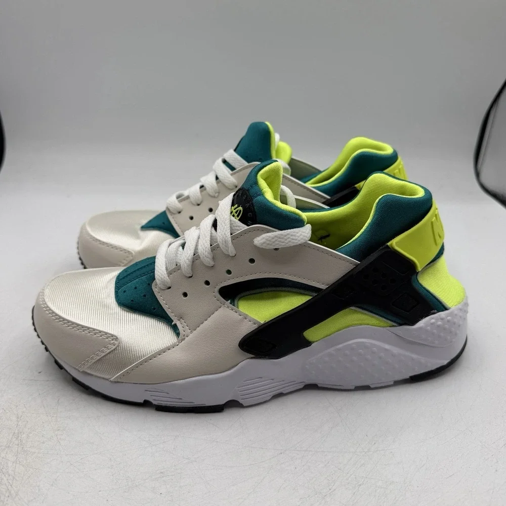 Nike Air Huarache Run GS Running Shoes YOUTH Kids Sz 6 Y White/Volt 654275-045